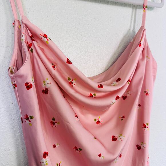 Ieena for MacDuggal Dress Womens 6 Mini Floral Dainty Satin Slip Summer Resort - Picture 6 of 12